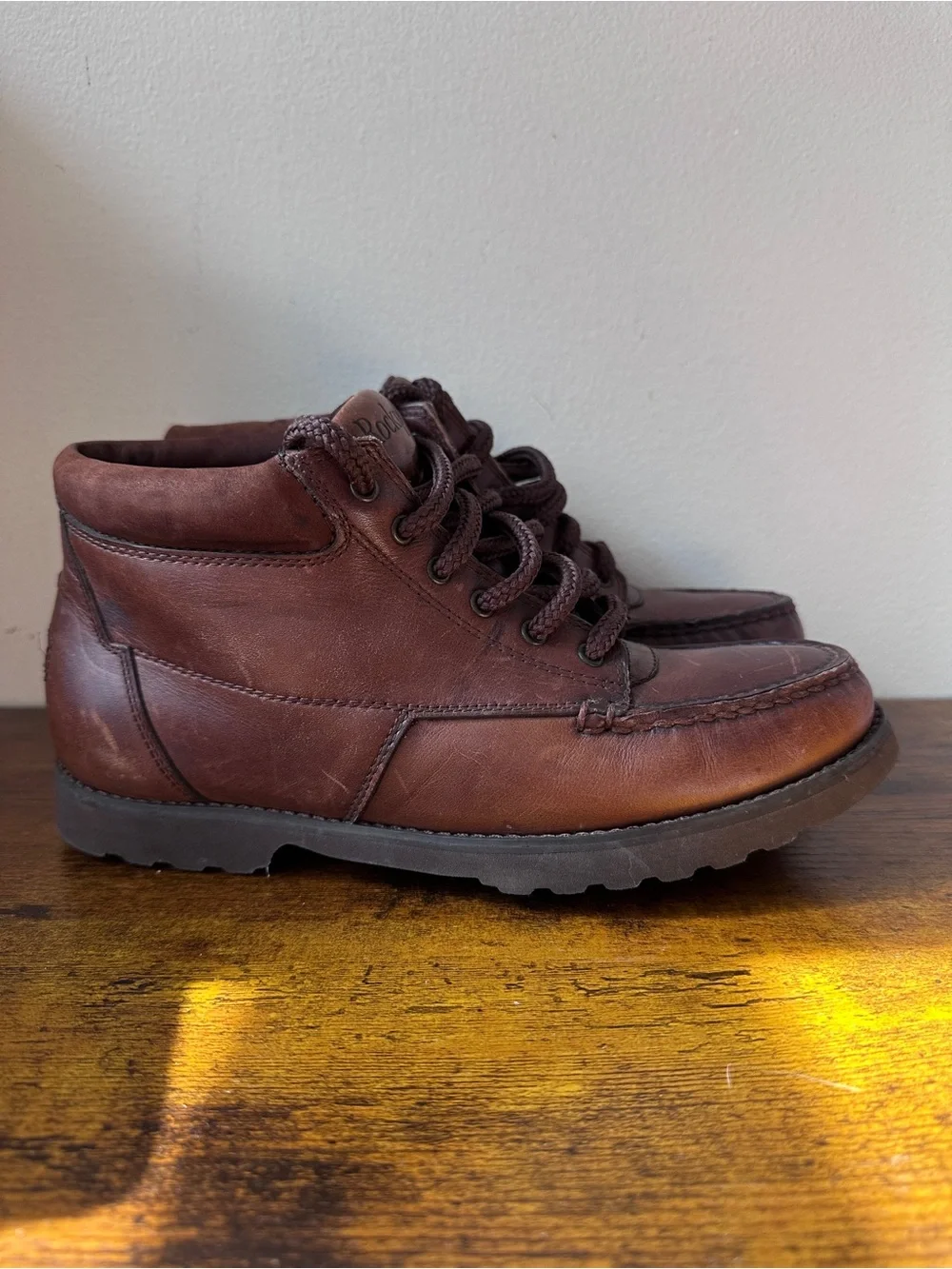 Vintage Rockport Gore-Tex Leather Moc Toe Chukka Boots Size 7M‎ Made in Portugal